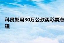 科员挪用30万公款买彩票潜逃8年 挪用公款买彩票中奖后怎么处理