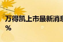 万得凯上市最新消息 首日开盘即破发跌13.62%