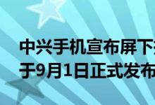 中兴手机宣布屏下摄像头智能手机A205G将于9月1日正式发布