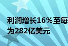 利润增长16％至每股90美分合17亿美元营收为282亿美元