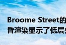 Broome Street的Essex Crossing的这个黄昏渲染显示了低层办公楼层