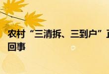农村“三清拆、三到户”正在有序进行中 也许你们村也有咋回事
