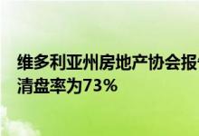 维多利亚州房地产协会报告维多利亚州的销售和拍卖结果的清盘率为73％