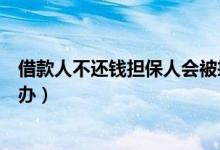 借款人不还钱担保人会被拘留吗（借款人不还钱担保人怎么办）