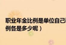 职业年金比例是单位自己调整吗（职业年金单位和个人的比例各是多少呢）