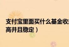 支付宝里面买什么基金收益比较高（支付宝买什么基金收益高并且稳定）