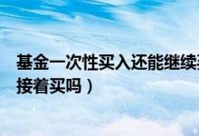 基金一次性买入还能继续买吗（基金买了一年没赚钱还可以接着买吗）