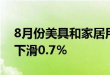 8月份美具和家居用品商店的销售额较7月份下滑0.7％