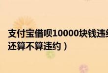 支付宝借呗10000块钱违约怎么算（借呗当天晚上12点之前还算不算违约）