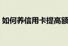 如何养信用卡提高额度技巧（如何养信用卡）