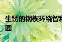 生锈的钢楔环绕智利阿塔卡马沙漠中的沙漠花园