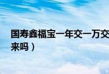 国寿鑫福宝一年交一万交三年（国寿鑫富宝5年能全部取出来吗）