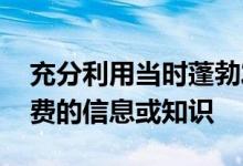 充分利用当时蓬勃发展的互联网 获得许多免费的信息或知识