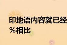 印地语内容就已经在网络上使用与英语的19％相比