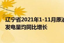 辽宁省2021年1-11月原油产量、天然气产量、原油加工量、发电量均同比增长