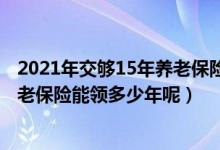 2021年交够15年养老保险能领多少（养老保险交了15年,养老保险能领多少年呢）