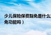 少儿保险保费豁免是什么意思（守护未来少儿保险有保费豁免功能吗）