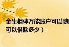 金生相伴万能账户可以随时提取吗（金生相伴万能型保险单可以借款多少）