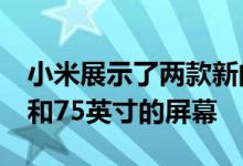 小米展示了两款新的智能Mi电视分别具有60和75英寸的屏幕