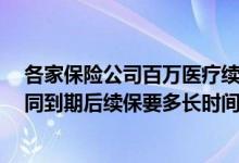 各家保险公司百万医疗续保差别（E诺百万住院医疗保险合同到期后续保要多长时间内缴纳保费）