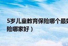 5岁儿童教育保险哪个最好（给四岁的孩子投保儿童教育保险哪家好）