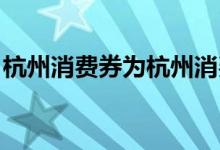 杭州消费券为杭州消费市场带来了热情与活力