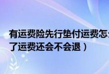 有运费险先行垫付运费怎么退钱（有运费险但是自己先垫付了运费还会不会退）