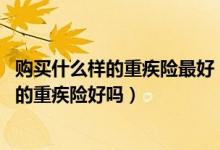 购买什么样的重疾险最好（想买一份重疾险,但不知道哪一家的重疾险好吗）