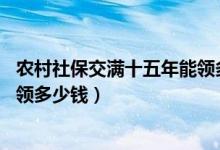 农村社保交满十五年能领多少钱（农村社保交满15年每月能领多少钱）