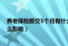 养老保险断交5个月有什么影响（养老保险断交一个月有什么影响）