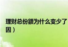 理财总份额为什么变少了（理财买入后份额变少了是什么原因）