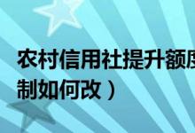 农村信用社提升额度限制（农村信用社额度限制如何改）