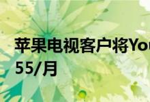 苹果电视客户将YouTube电视的价格提高到$55/月