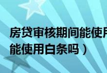 房贷审核期间能使用信用卡吗（房贷审核期间能使用白条吗）