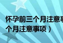 怀孕前三个月注意事项能做家务吗（怀孕前三个月注意事项）