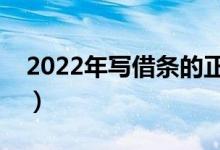 2022年写借条的正确格式（正规借条如何写）