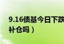 9.16债基今日下跌可以补仓吗（债基大跌要补仓吗）