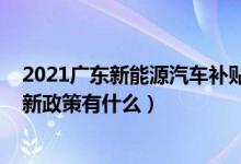 2021广东新能源汽车补贴（广东新能源汽车补贴2022年最新政策有什么）