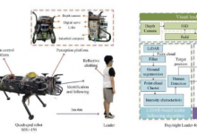 允许四足机器人在白天和夜间条件下跟随领导者的框架