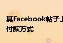 其Facebook帖子上对用户的评论提供不同的付款方式