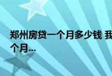 郑州房贷一个月多少钱 我在郑州建设还的房贷‘4月是第一个月...