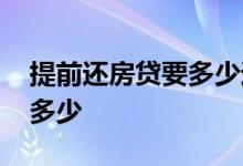 提前还房贷要多少违约金 提前还房贷违约金多少