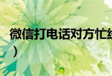 微信打电话对方忙线中怎么回事（微信打电话）