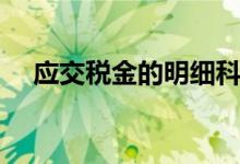 应交税金的明细科目怎么用（应交税金）