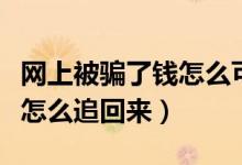 网上被骗了钱怎么可以追回来（网上被骗了钱怎么追回来）