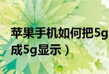 苹果手机如何把5g网络改成4g（怎样把4g改成5g显示）