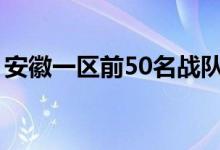 安徽一区前50名战队排行（安徽一区是跨几）