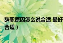 辞职原因怎么说合适 最好的辞职原因推荐（辞职原因怎么说合适）