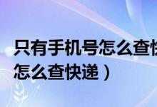 只有手机号怎么查快递物流信息（只有手机号怎么查快递）