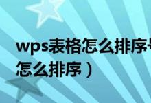 wps表格怎么排序号123456下拉（wps表格怎么排序）